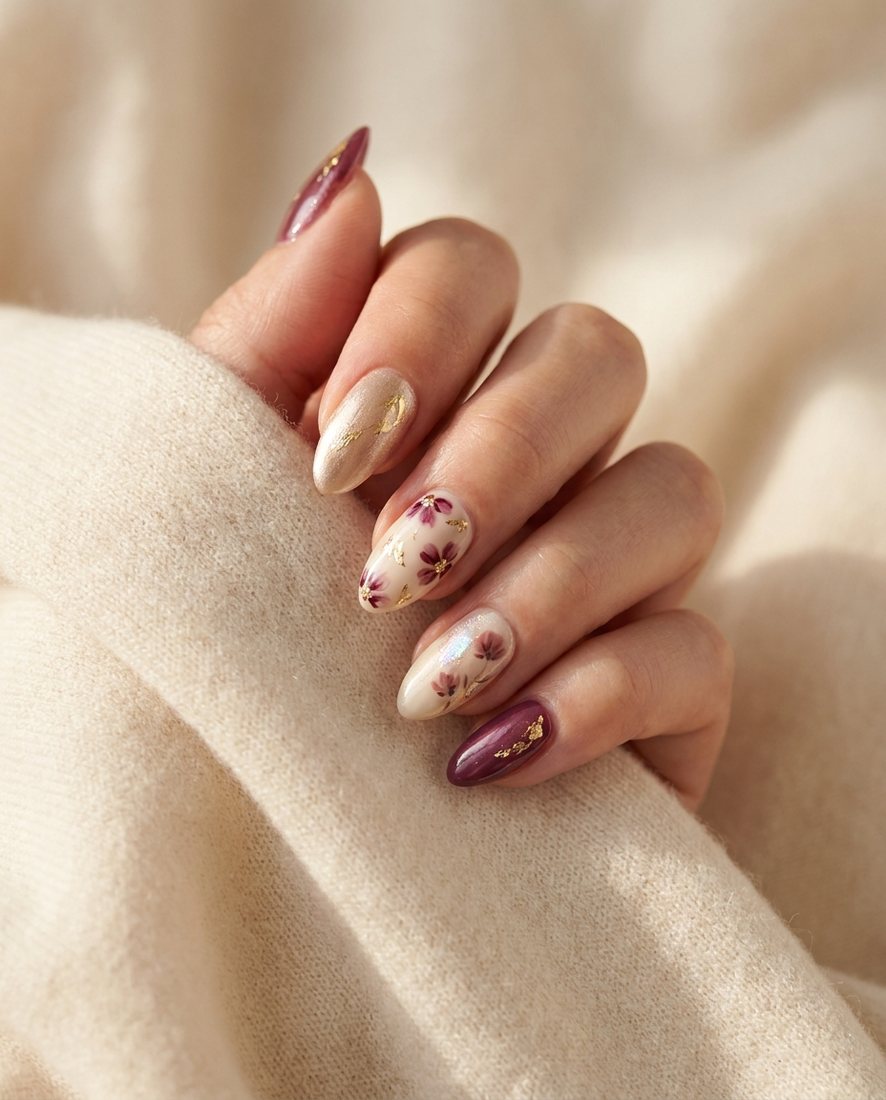 Kleurrijke moderne gelset met fijne nail art details